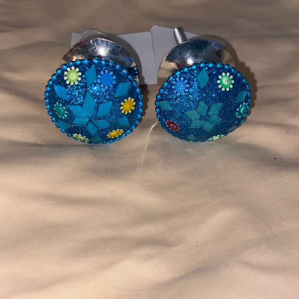 Blue decorative dresser knobs! Unused like new✨✨.